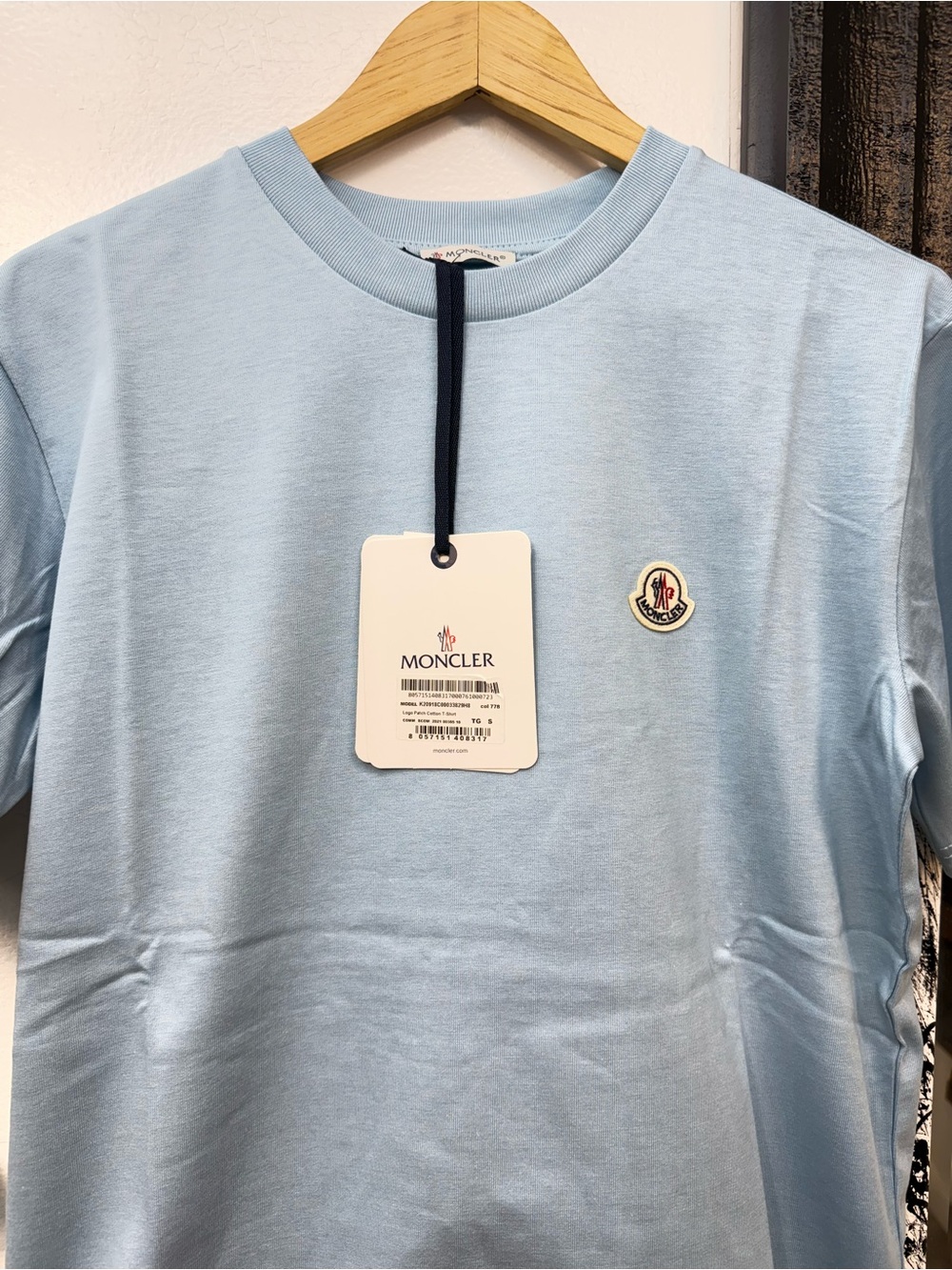 Moncler Light Blue Short-Sleeve Logo Tee - S & M available - Picture 3 of 10